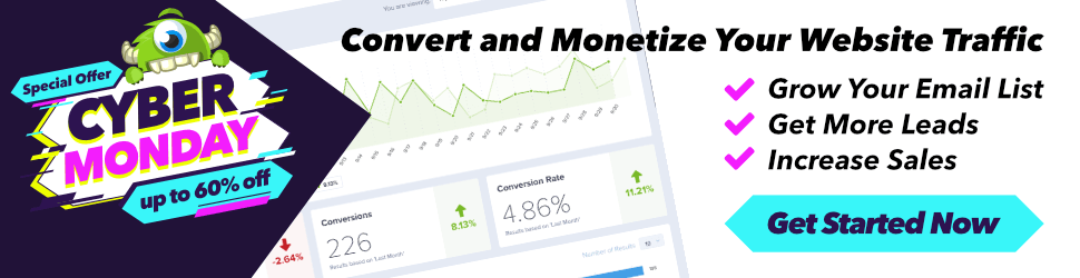 OptinMonster Cyber Monday Deals and Sales, SaaS Black Friday Sales